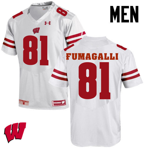 Men Wisconsin Badgers #81 Troy Fumagalli College Football Jerseys-White